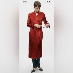ZARA Sattin effect KIMONO dress ZW collection